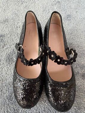 Chasing Fireflies Sparkly Black Mary Jane Shoes Size 2M